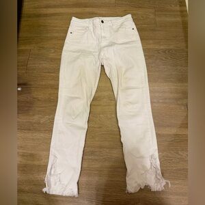 Women's White Distressed Jeans